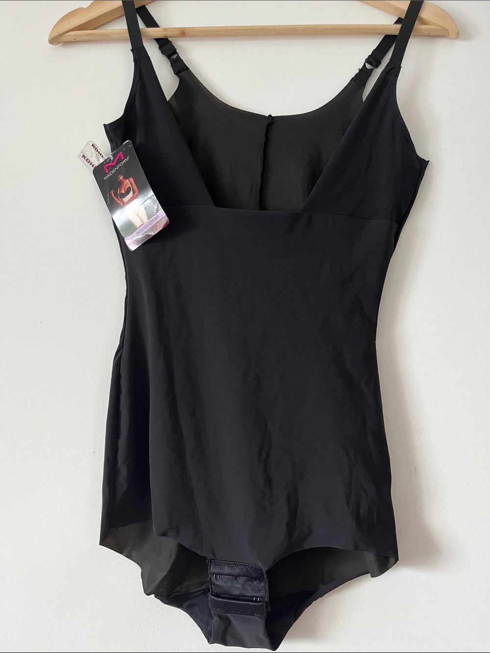Maidenform Black Shapewear Bodysuit with Adjustable Straps